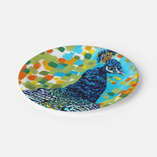 Plumed Pfau II Pappteller