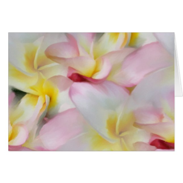 Plumeria-Aquarell-Karte (Vorderseite (Horizontal))