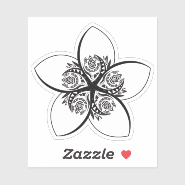 Plumeria Aufkleber (Blatt)