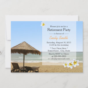 Plumeria Beach Vococation Retirement Party Einladung