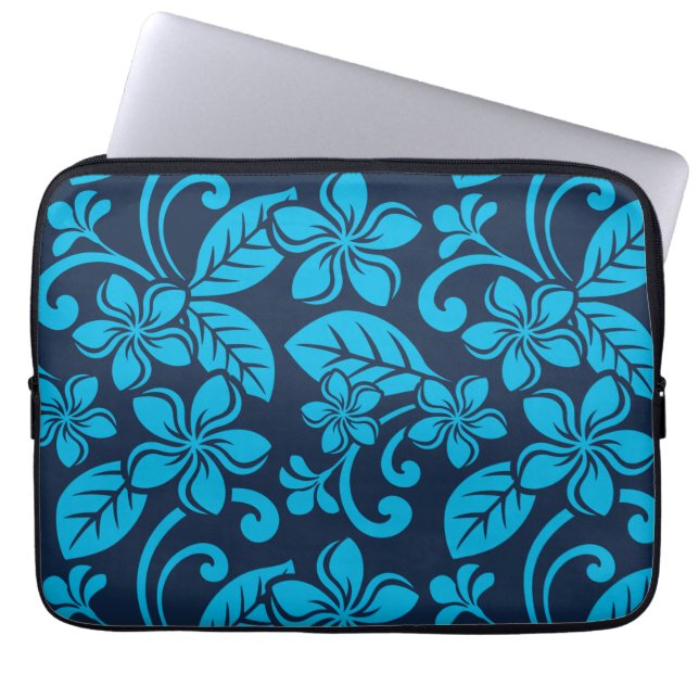 PLUMERIA (Blau x 2) Laptopschutzhülle (Vorderseite)