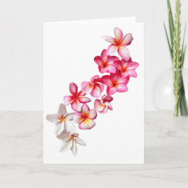 Plumeria Blooms Collage Folded Greeting Card Karte