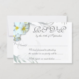 Plumeria Blüh UAWG Wedding Card RSVP Karte