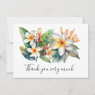 Plumeria Blume auf Sand danke Karte