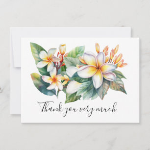 Plumeria Blume auf Sand danke Karte
