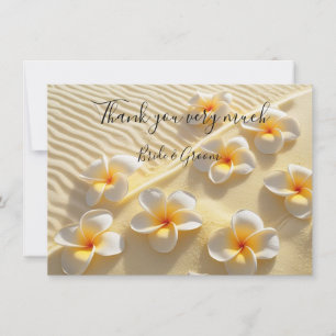 Plumeria-Blume auf Sand-Dankeskarten Dankeskarte