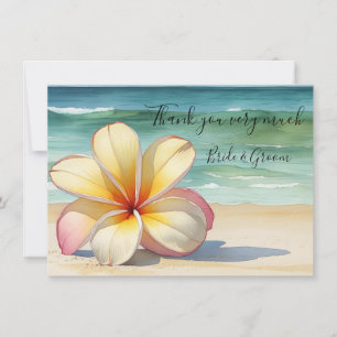 Plumeria-Blume auf Sand-Dankeskarten Dankeskarte