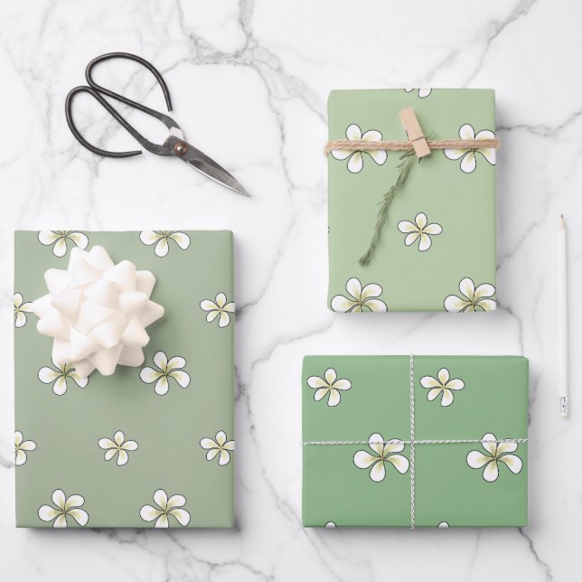 Plumeria-Blume Geschenkpapier Set (Vorderseite)