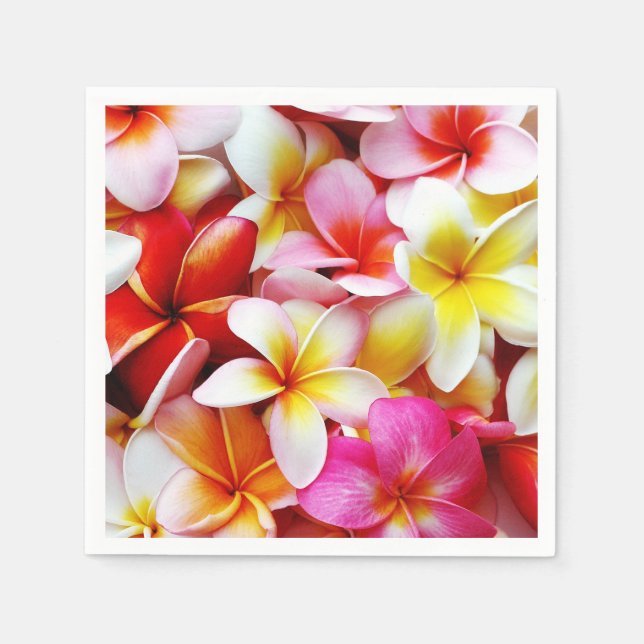 Plumeria Blume Hawaiian Frangipani Floral Serviette (Vorderseite)