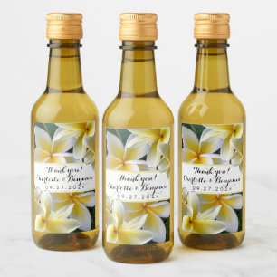 Plumeria Blume Mini Wedding Wine Bottle Labels Weinetikett