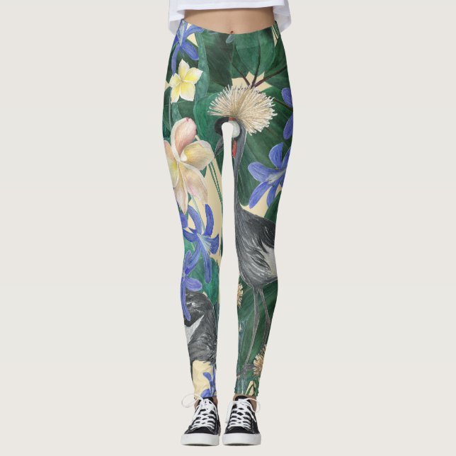 Plumeria Blumen, Aquarell Nahtlos. Leggings (Vorderseite)