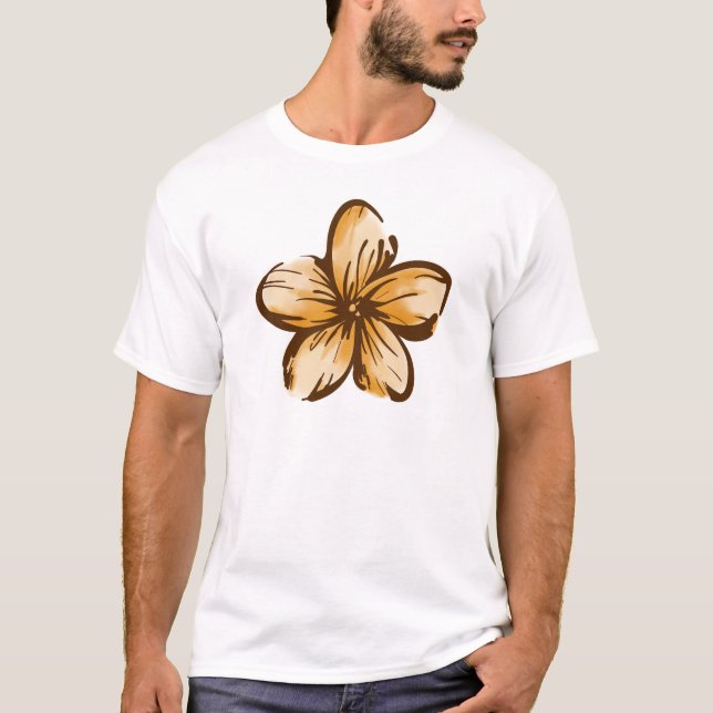 Plumeria-Blumen-Hawaii-Art T-Shirt (Vorderseite)