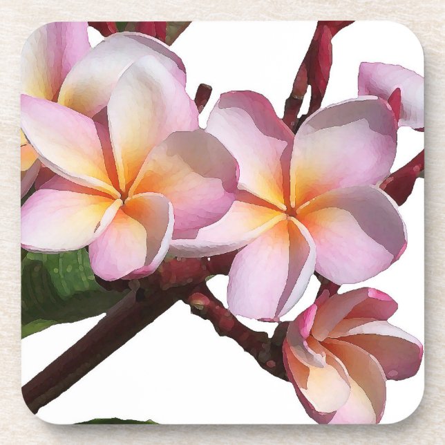 Plumeria-Blumen-Korken-Untersetzer Getränkeuntersetzer (Vorderseite)