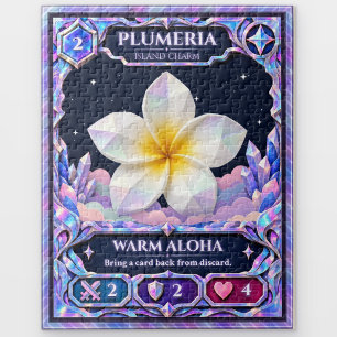 Plumeria-Blüte, Regenbogenfolien-Kunst Puzzle