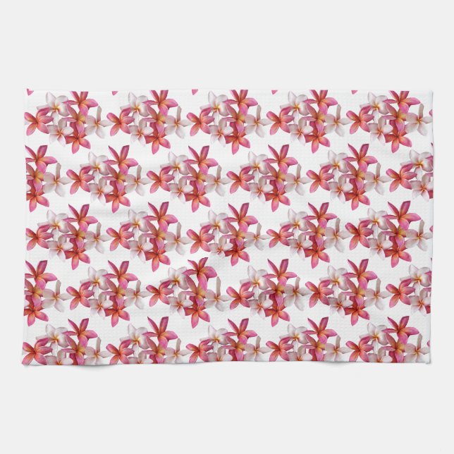Plumeria-Collage-Küchenhandtuch Geschirrtuch (Horizontal)