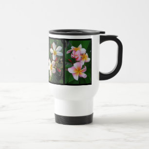 Plumeria-Collage Reisebecher