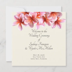 Plumeria Flat Simple Wedding Programme