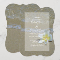 Plumeria Frangipani auf der Sand Hochzeit Einladun