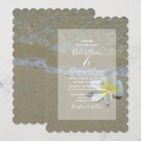 Plumeria Frangipani auf der Sand Hochzeit Einladun