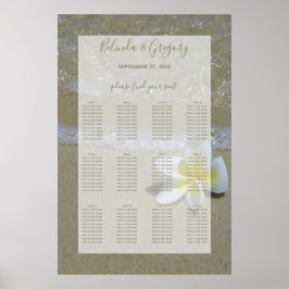 Plumeria Frangipani auf der Sand Hochzeitskarte Poster