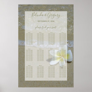 Plumeria Frangipani auf der Sand Hochzeitskarte Poster