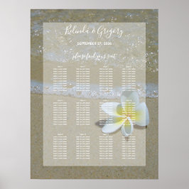 Plumeria Frangipani auf der Sand Hochzeitskarte Poster