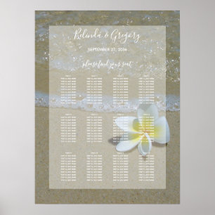 Plumeria Frangipani auf der Sand Hochzeitskarte Poster