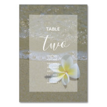 Plumeria Frangipani on Sand Wedding Guest Names