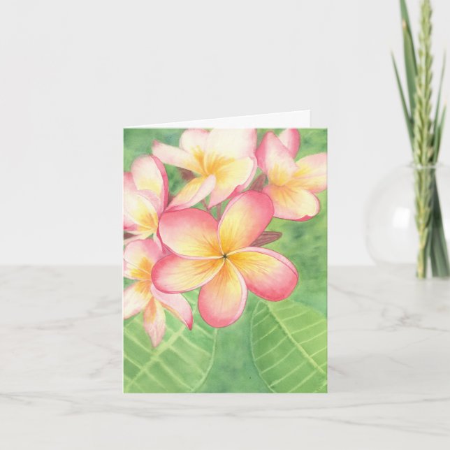 Plumeria Greeting Card Karte (Vorderseite)