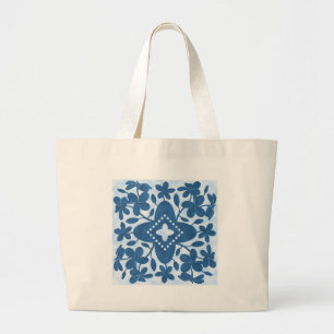 Plumeria-hawaiischer Steppdecken-Block Jumbo Stoffbeutel