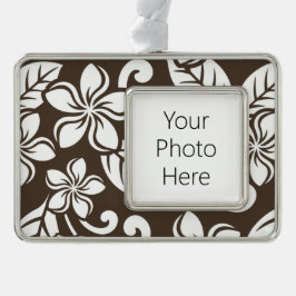 PLUMERIA (KAFFEE BROWN) Rahmen-Ornament SILBER