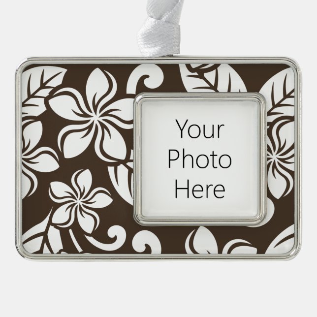 PLUMERIA (KAFFEE BROWN) Rahmen-Ornament SILBER (Vorderseite)