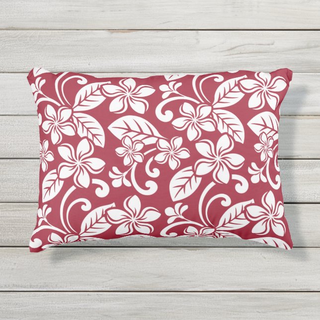 PLUMERIA (KARDINAL ROT) KISSEN FÜR DRAUßEN (Vorderseite)