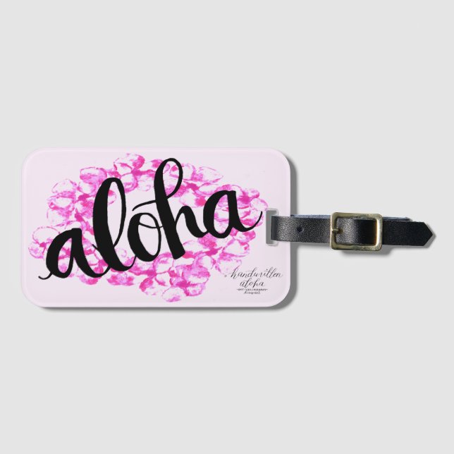 Plumeria-Leu-Aloha Gepäckanhänger (Vorderseite (Horizontal))