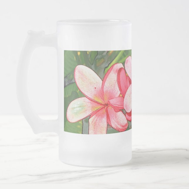 Plumeria Mattglas Bierglas (Links)