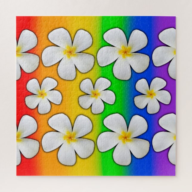 Plumeria mit Rainbow-Farben, Puzzle (Vertikal)