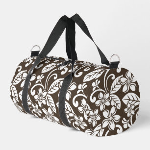PLUMERIA-MUSTER IN KAFFEE BROWN DUFFLE BAG