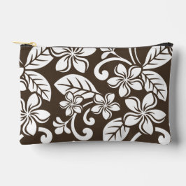 PLUMERIA-MUSTER IN KAFFEE BROWN ZUBEHÖRTASCHE