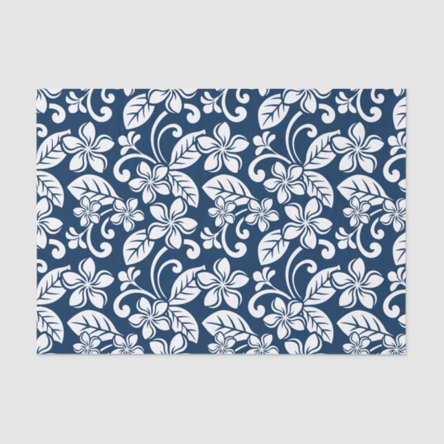 PLUMERIA (NAVY BLUE) SEIDENPAPIER (Vorderseite)