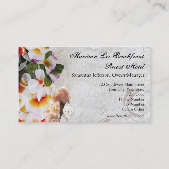 Plumeria Orchid Lei Business Cards Visitenkarte (Vorderseite)