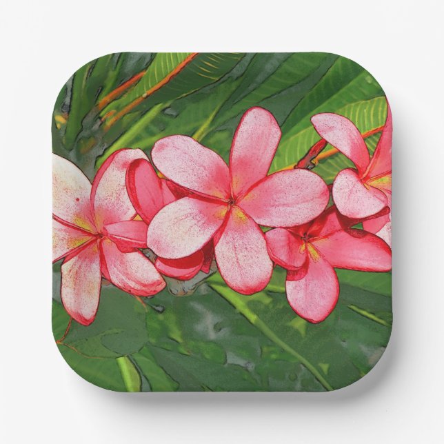 Plumeria Pappteller (Vorderseite)