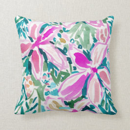 PLUMERIA-PARADIES tropisches BlumenAquarell Kissen