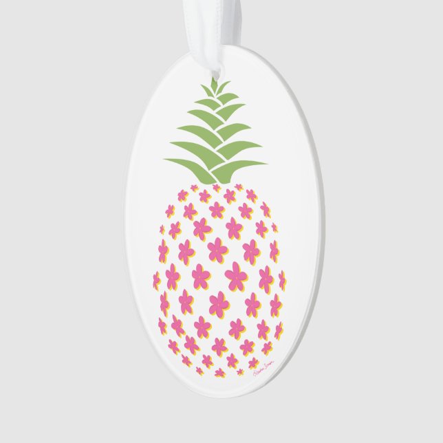 Plumeria Pineapel Ornament (Vorderseite)