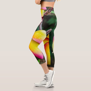 Plumeria rubra capri leggings