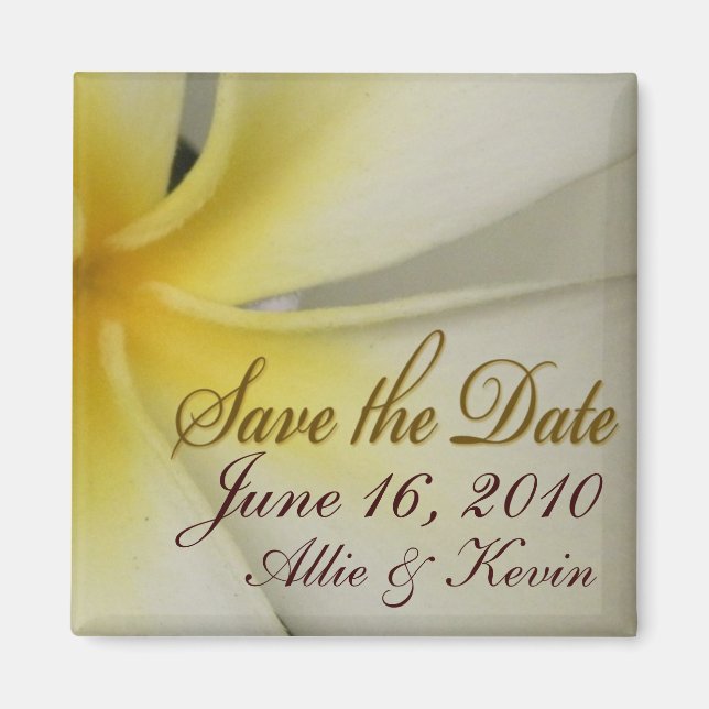 Plumeria Save the Date Magnet (Vorne)