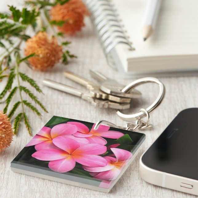 Plumeria-Schlüsselanhänger Schlüsselanhänger (Vorderseite rechts)