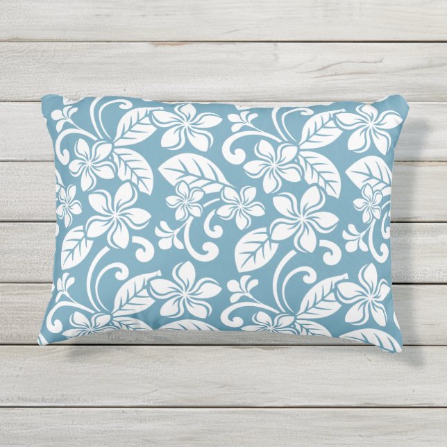 PLUMERIA (SLATE BLAUE) KISSEN FÜR DRAUßEN (Rückseite)