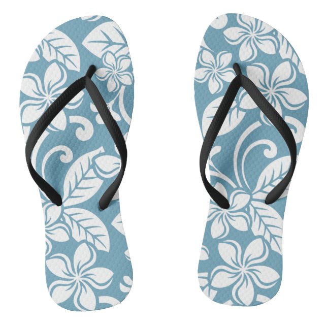 PLUMERIA (SLATE BLAUE), Paar von Flip Flops (Fußbett)