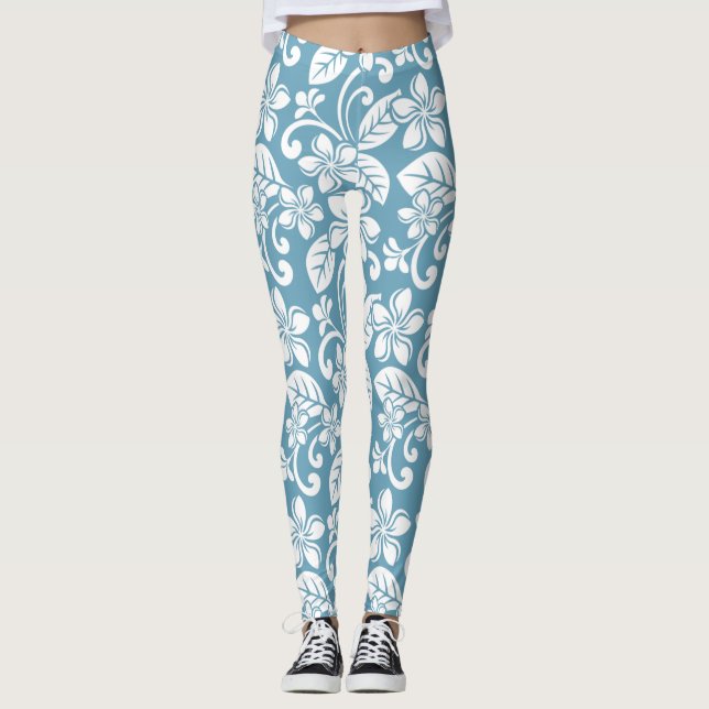 PLUMERIA (SLATE BLUE) Leggings (Vorderseite)