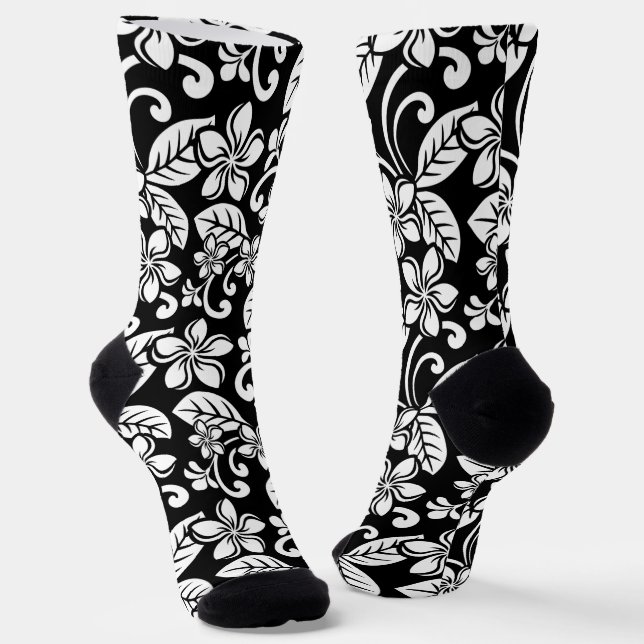 PLUMERIA-SOCKS (SCHWARZ) SOCKEN (Gewinkelt)
